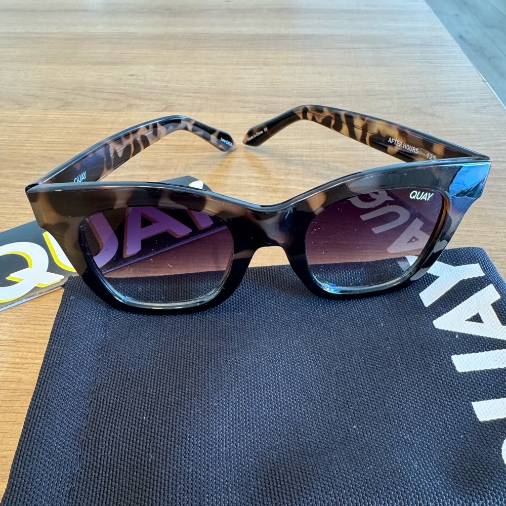 QUAY Australia After Hours Tortoise Black Frame / Black Fade Lens Sunglasses